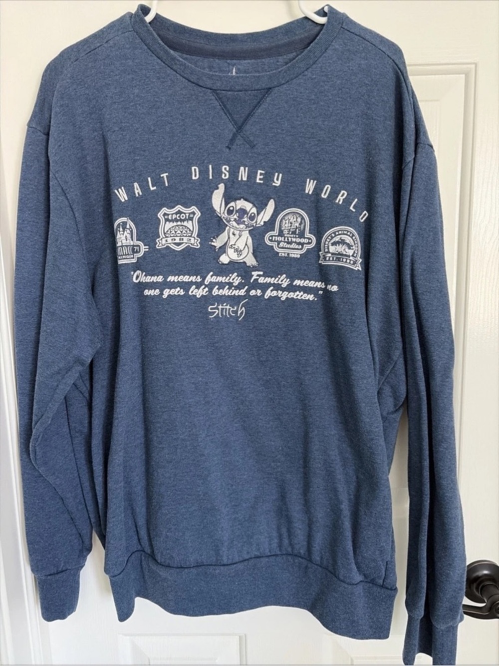 Disney Stitch Walt Disney World Blue Crewneck Sweatshirt